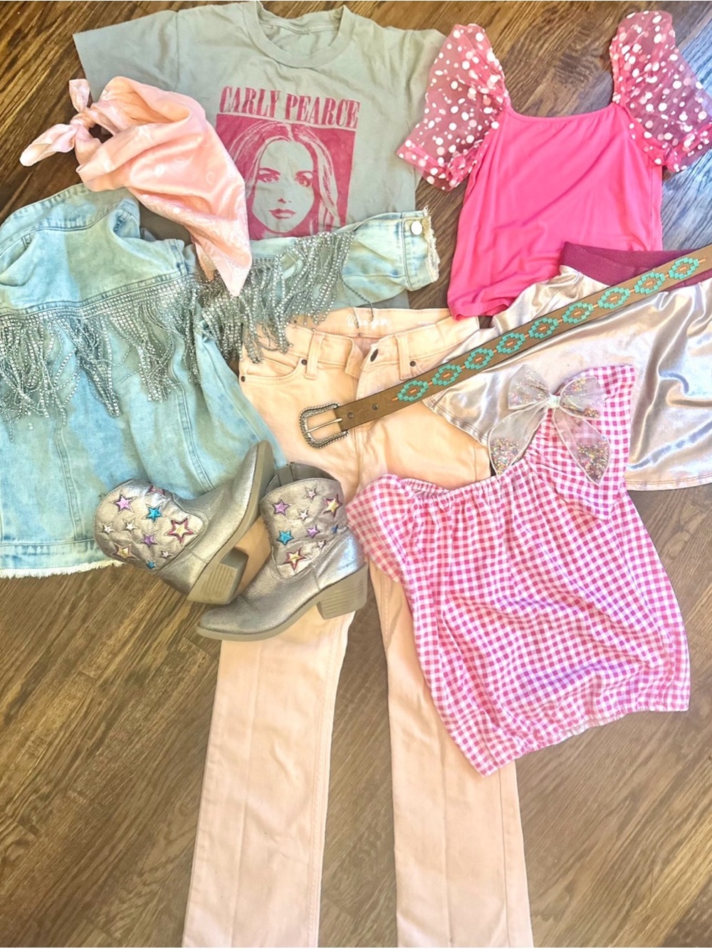 Girls Cowgirl Western Bundle Wrangler Rhinestone Rodeo Outfit Lot